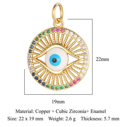 1 Piece Copper Zircon 18K Gold Plated Eye