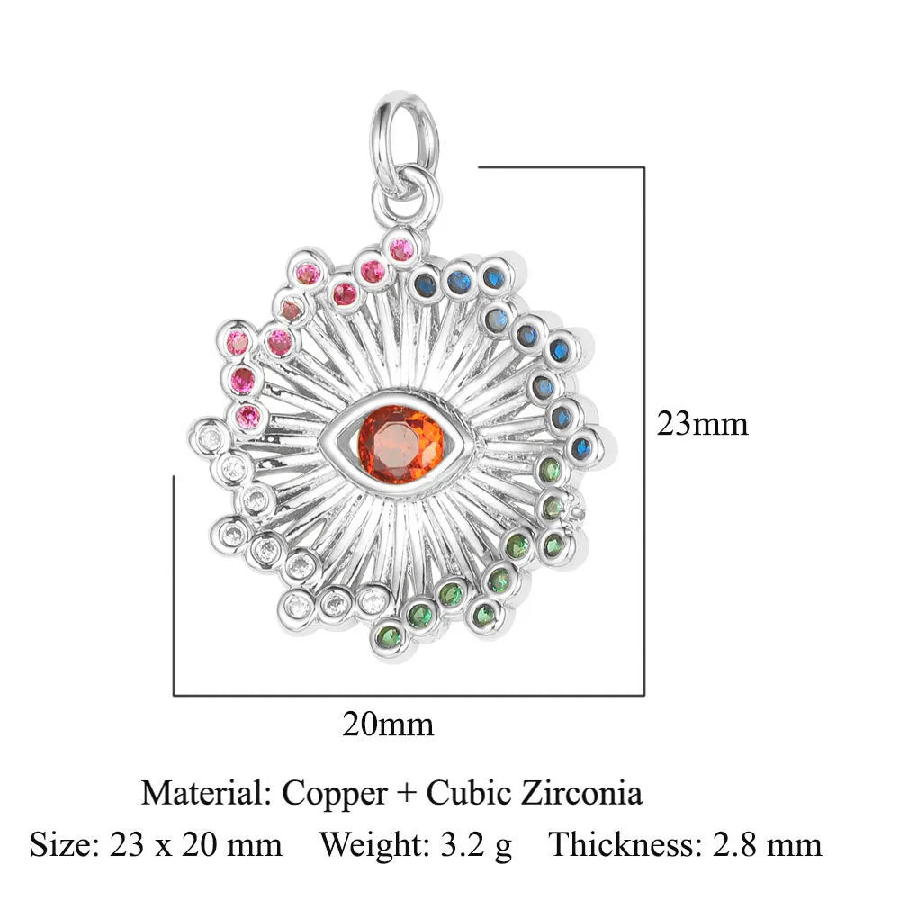 1 Piece Copper Zircon 18K Gold Plated Eye