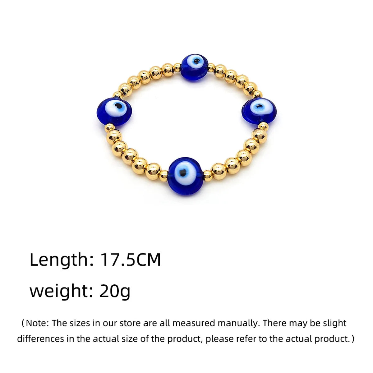 Streetwear Eye Metal Beaded Knitting Women'S Bracelets