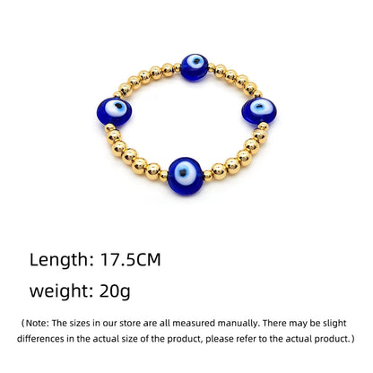 Streetwear Eye Metal Beaded Knitting Women'S Bracelets