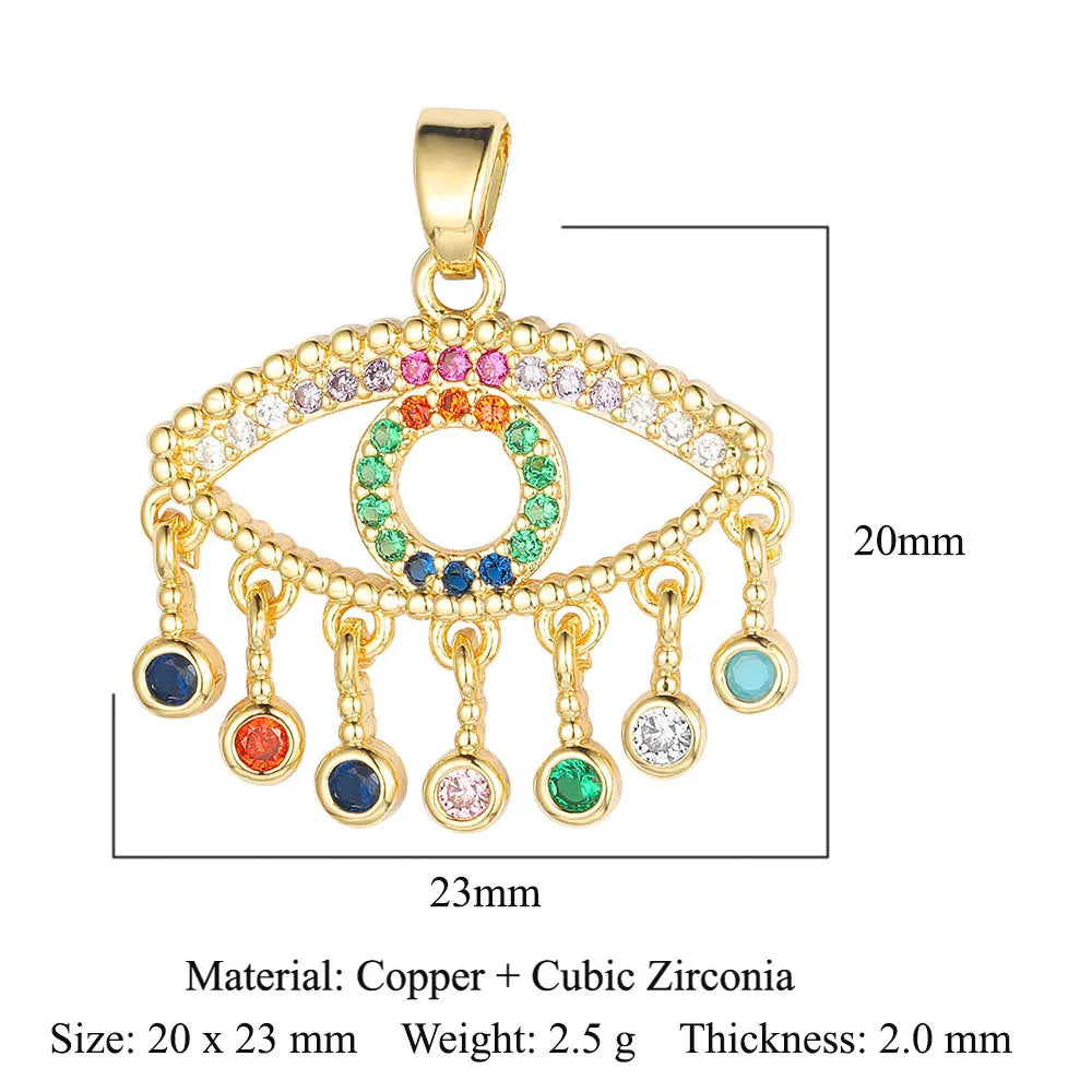 1 Piece Copper Zircon 18K Gold Plated Eye Of Horus