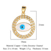 1 Piece Copper Zircon 18K Gold Plated Eye Of Horus