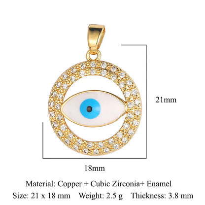 1 Piece Copper Zircon 18K Gold Plated Eye Of Horus