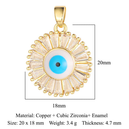 1 Piece Copper Zircon 18K Gold Plated Eye Of Horus