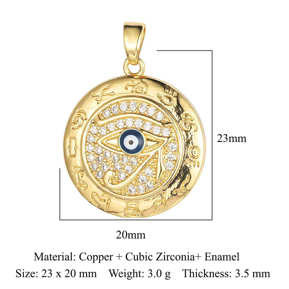 1 Piece Copper Zircon 18K Gold Plated Eye Of Horus