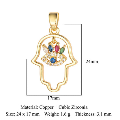 1 Piece Copper Zircon 18K Gold Plated Eye Of Horus