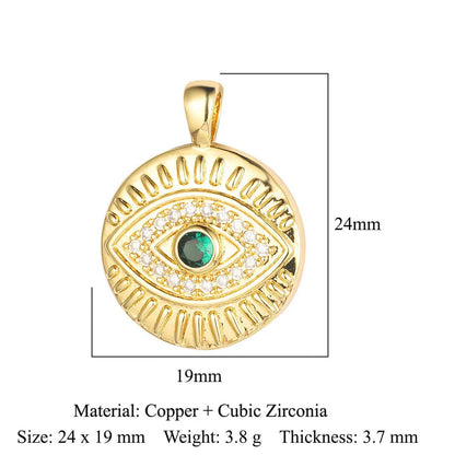 1 Piece Copper Zircon 18K Gold Plated Eye Of Horus