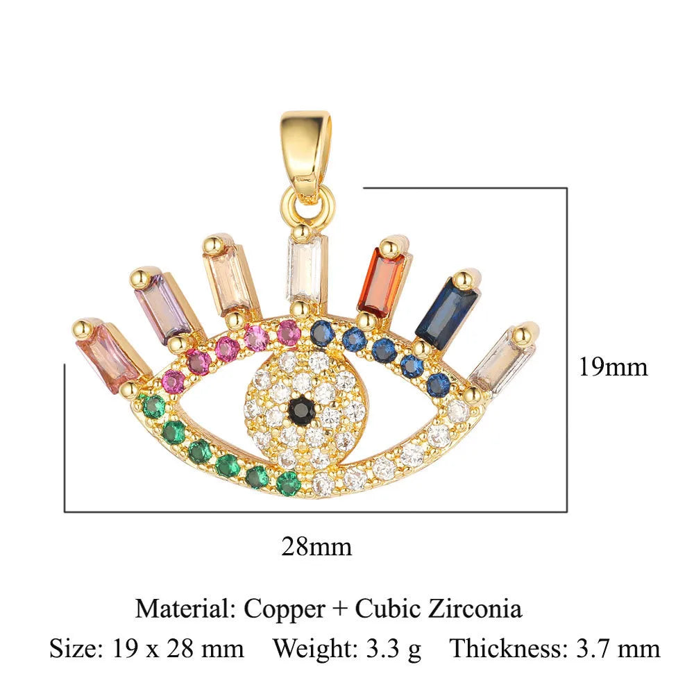 1 Piece Copper Zircon 18K Gold Plated Eye Of Horus