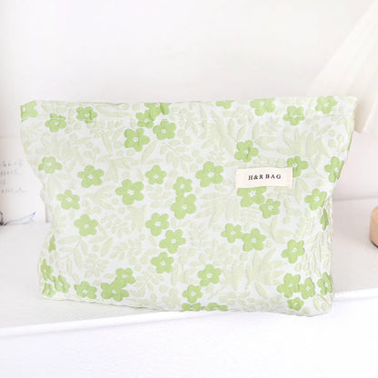 Streetwear Flower Canvas Square Makeup Bags