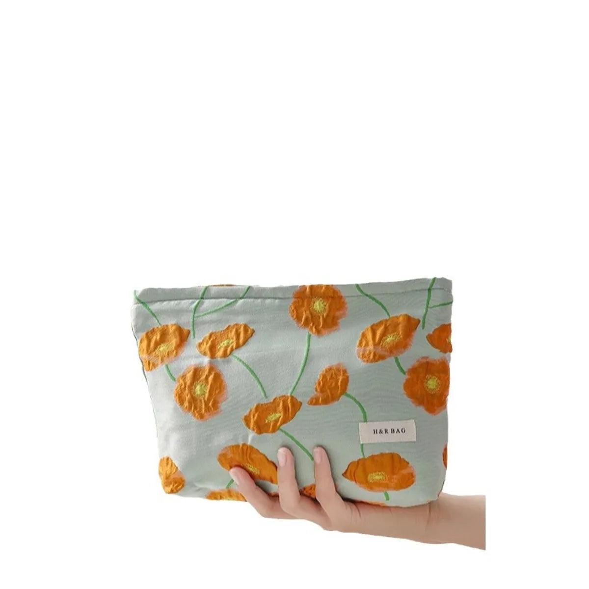 Streetwear Flower Canvas Square Makeup Bags