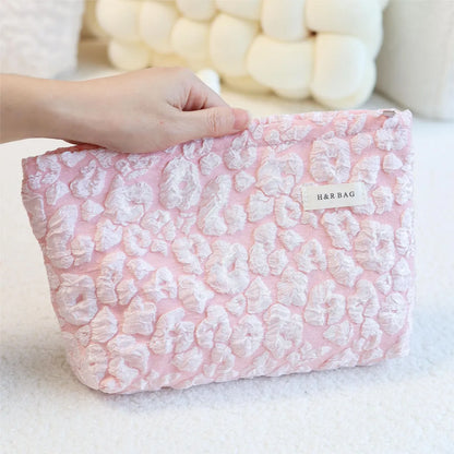 Streetwear Flower Canvas Square Makeup Bags