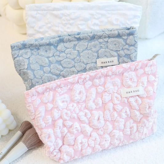 Streetwear Flower Canvas Square Makeup Bags