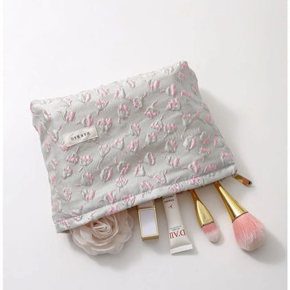 Streetwear Flower Canvas Square Makeup Bags