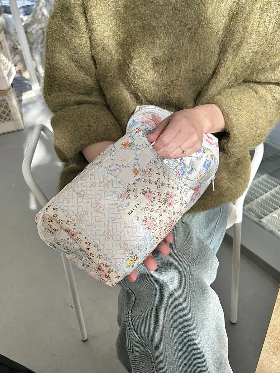 Streetwear Flower Cotton Pillow Shape Makeup Bags