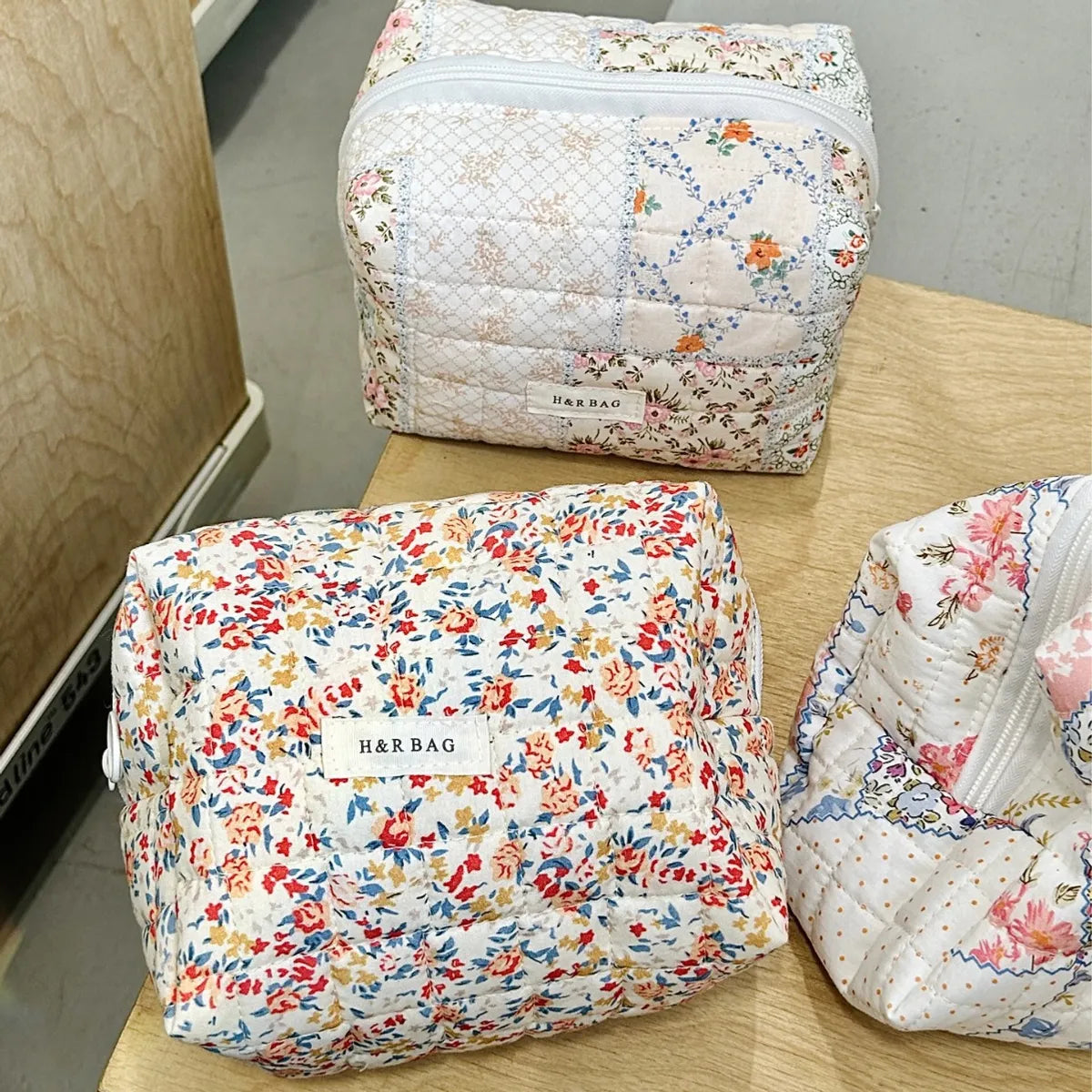 Streetwear Flower Cotton Pillow Shape Makeup Bags