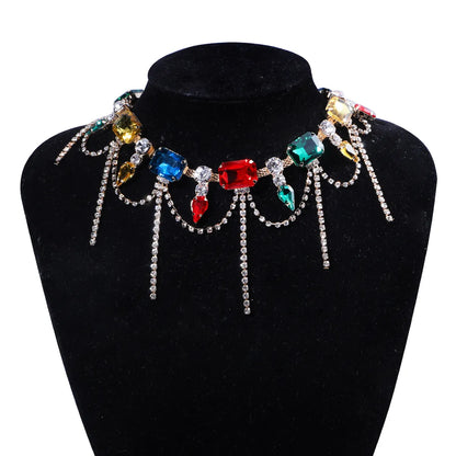 Streetwear Geometric Alloy Inlay Rhinestones Women's Necklace