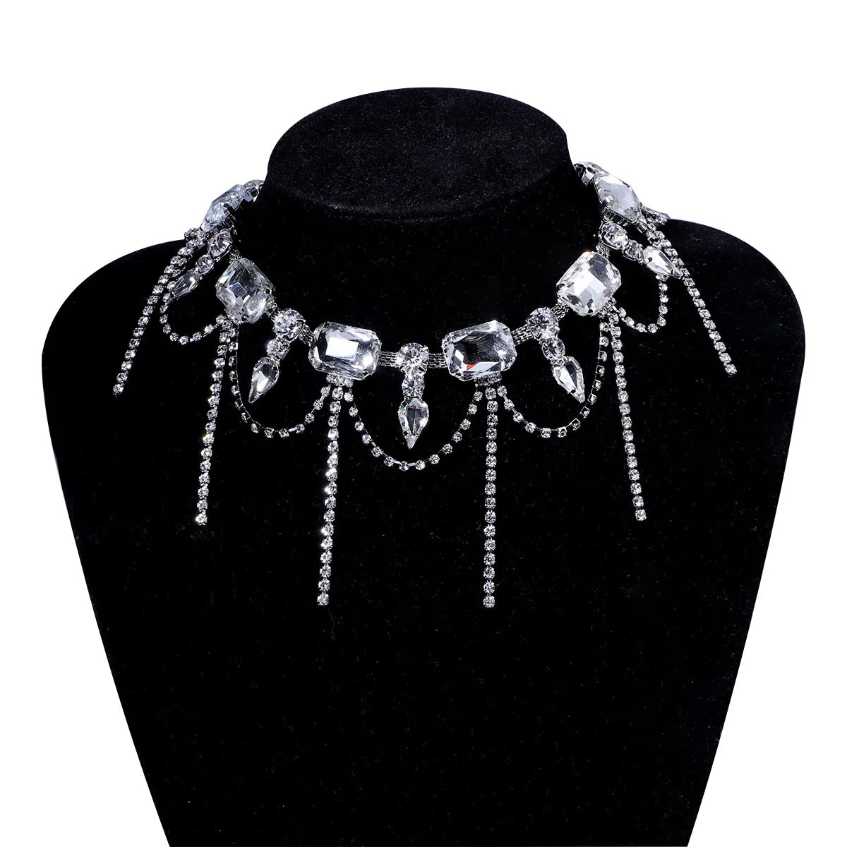 Streetwear Geometric Alloy Inlay Rhinestones Women's Necklace