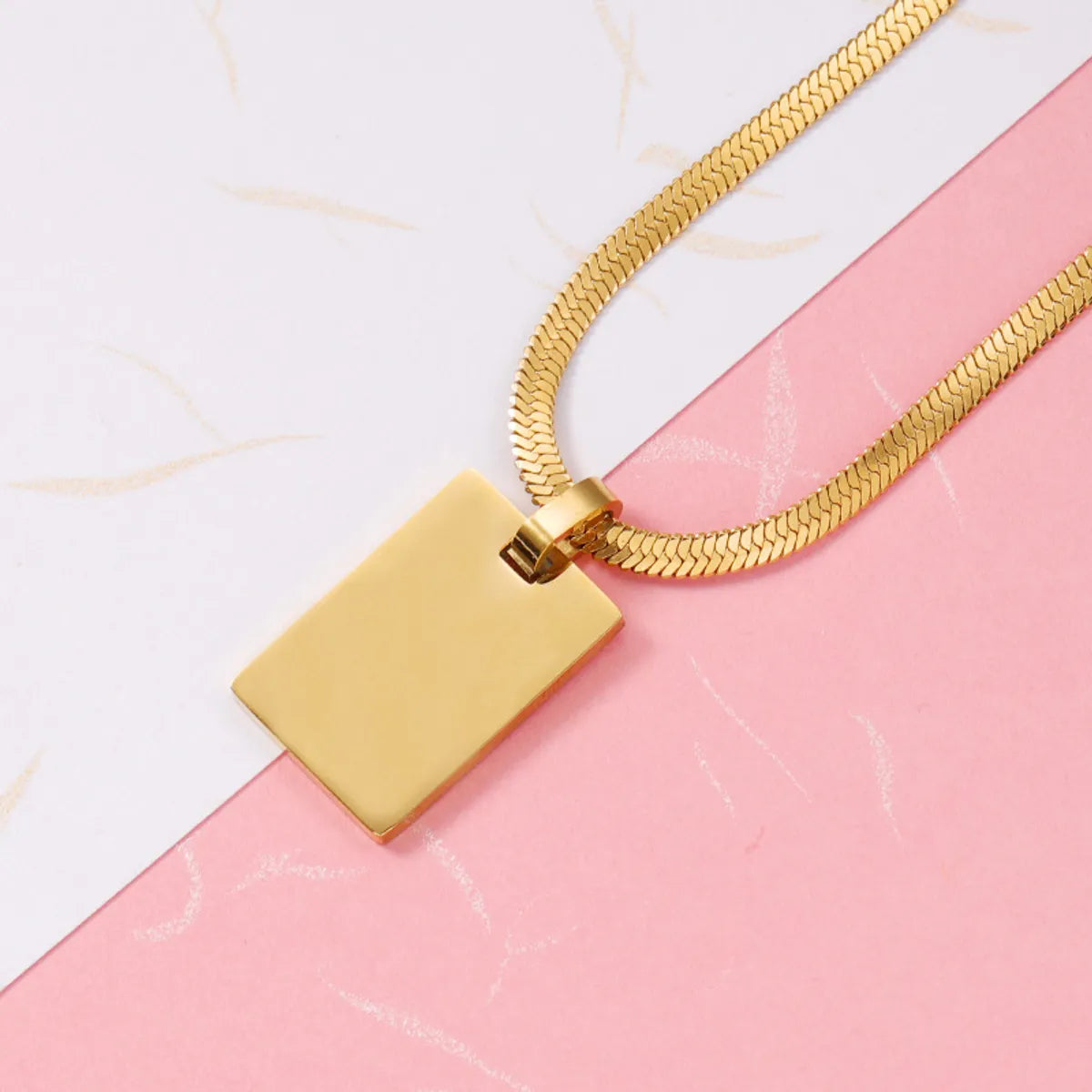 Streetwear Geometric Stainless Steel Plating Gold Plated Silver Plated Pendant Necklace