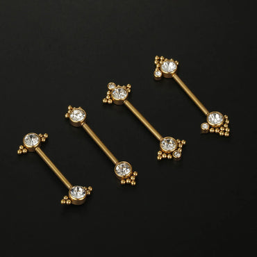 Streetwear Geometric Stainless Steel Inlay Zircon Ear Studs