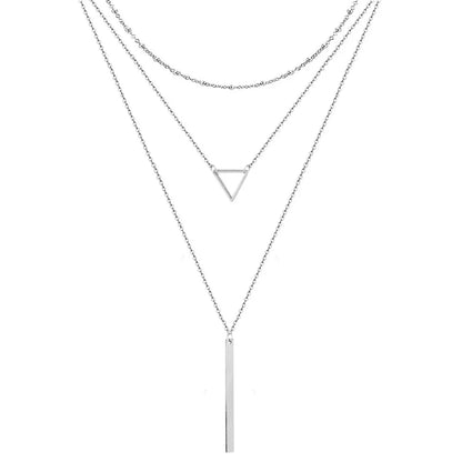 Streetwear Geometric Stainless Steel Layered Necklaces