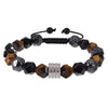 Streetwear Geometric Alloy Tiger Eye Obsidian Men'S Bracelets