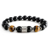 Streetwear Geometric Alloy Tiger Eye Obsidian Men'S Bracelets