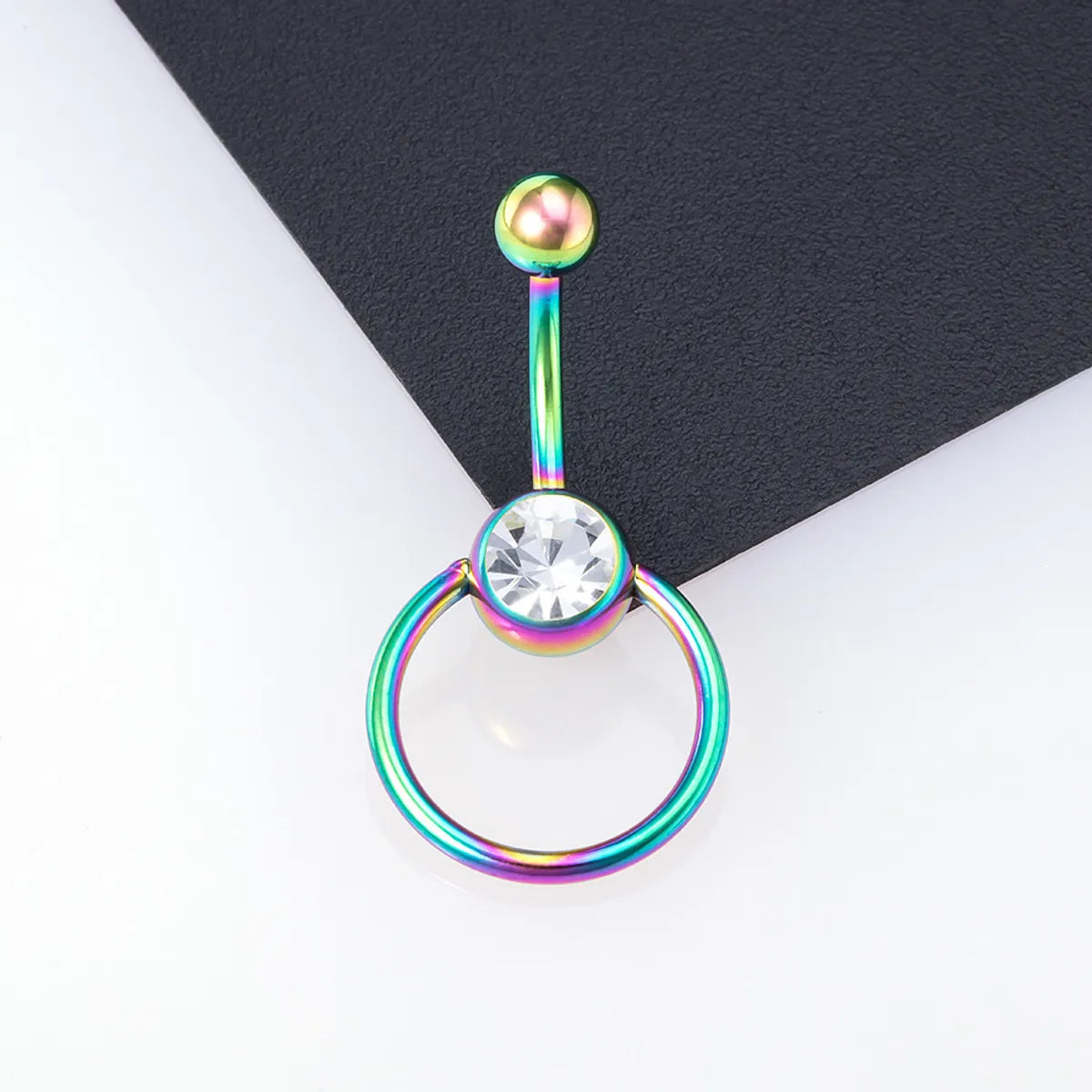 Streetwear Geometric Stainless Steel Zircon Belly Ring In Bulk