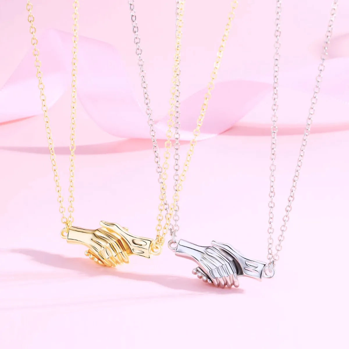 Streetwear Gesture Alloy Plating Valentine's Day Couple Pendant Necklace