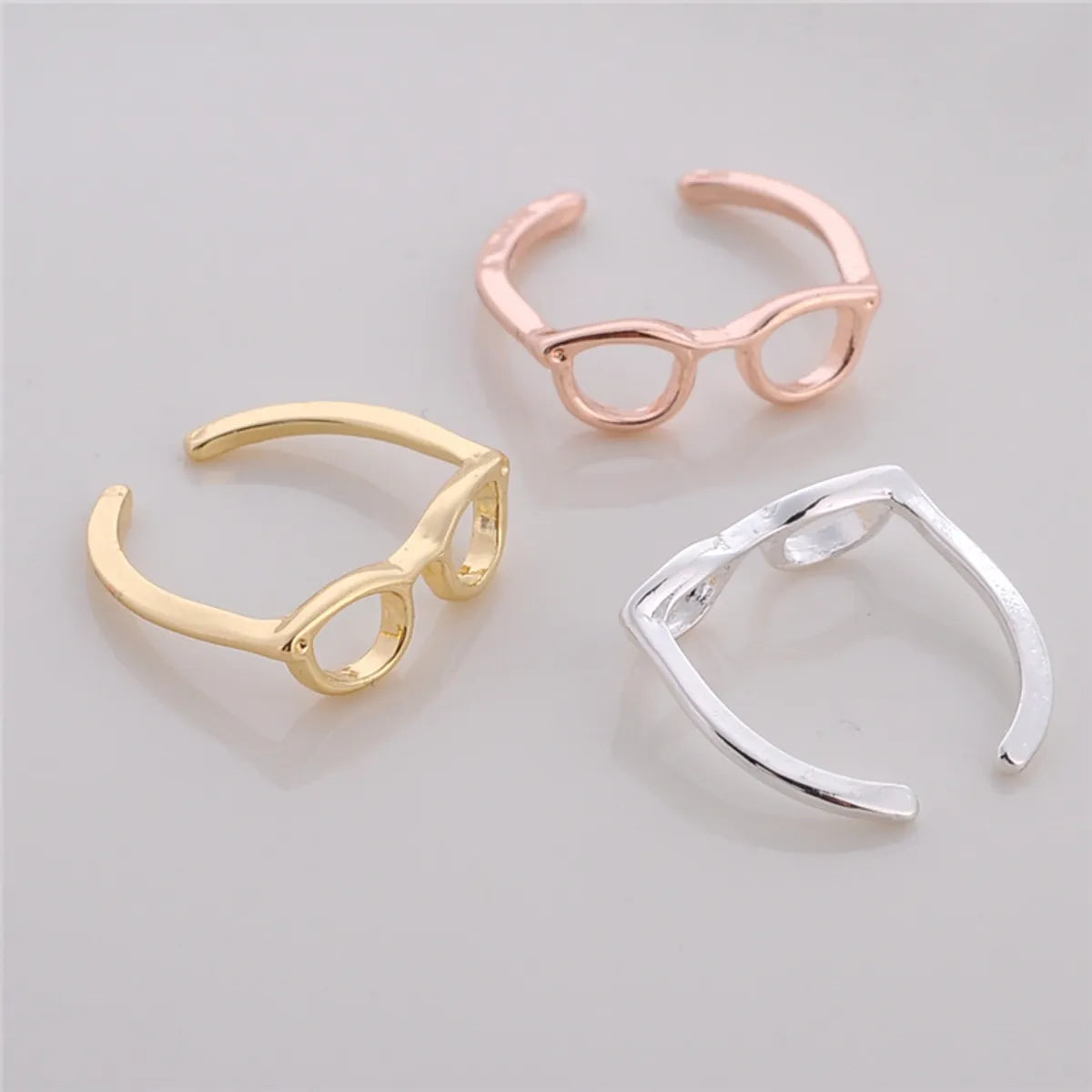 Streetwear Glasses Alloy Plating Women'S Open Rings