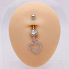 Streetwear Heart Shape Butterfly Stainless Steel Plating Inlay Women'S Belly Ring