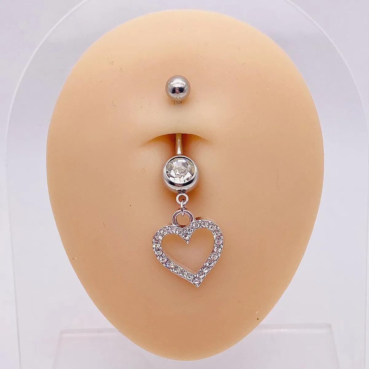 Streetwear Heart Shape Butterfly Stainless Steel Plating Inlay Women'S Belly Ring