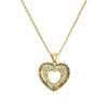 Streetwear Heart Shape Copper Plating Inlay Zircon Gold Plated Pendant Necklace