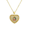 Streetwear Heart Shape Copper Plating Inlay Zircon Gold Plated Pendant Necklace