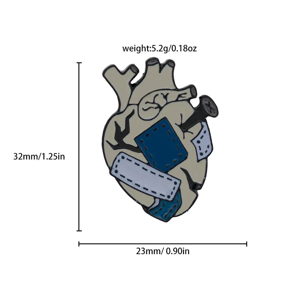 Streetwear Heart Shape Metal Unisex Brooches