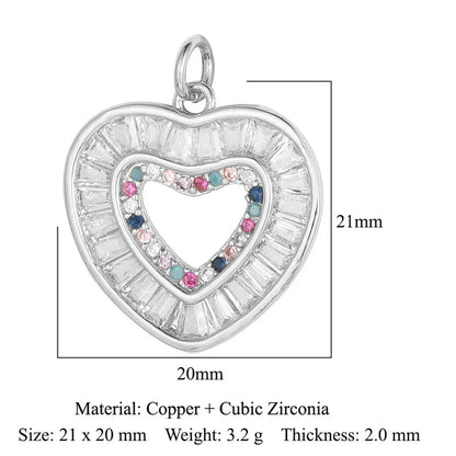 1 Piece Copper Zircon 18K Gold Plated Heart Shape Snake Butterfly