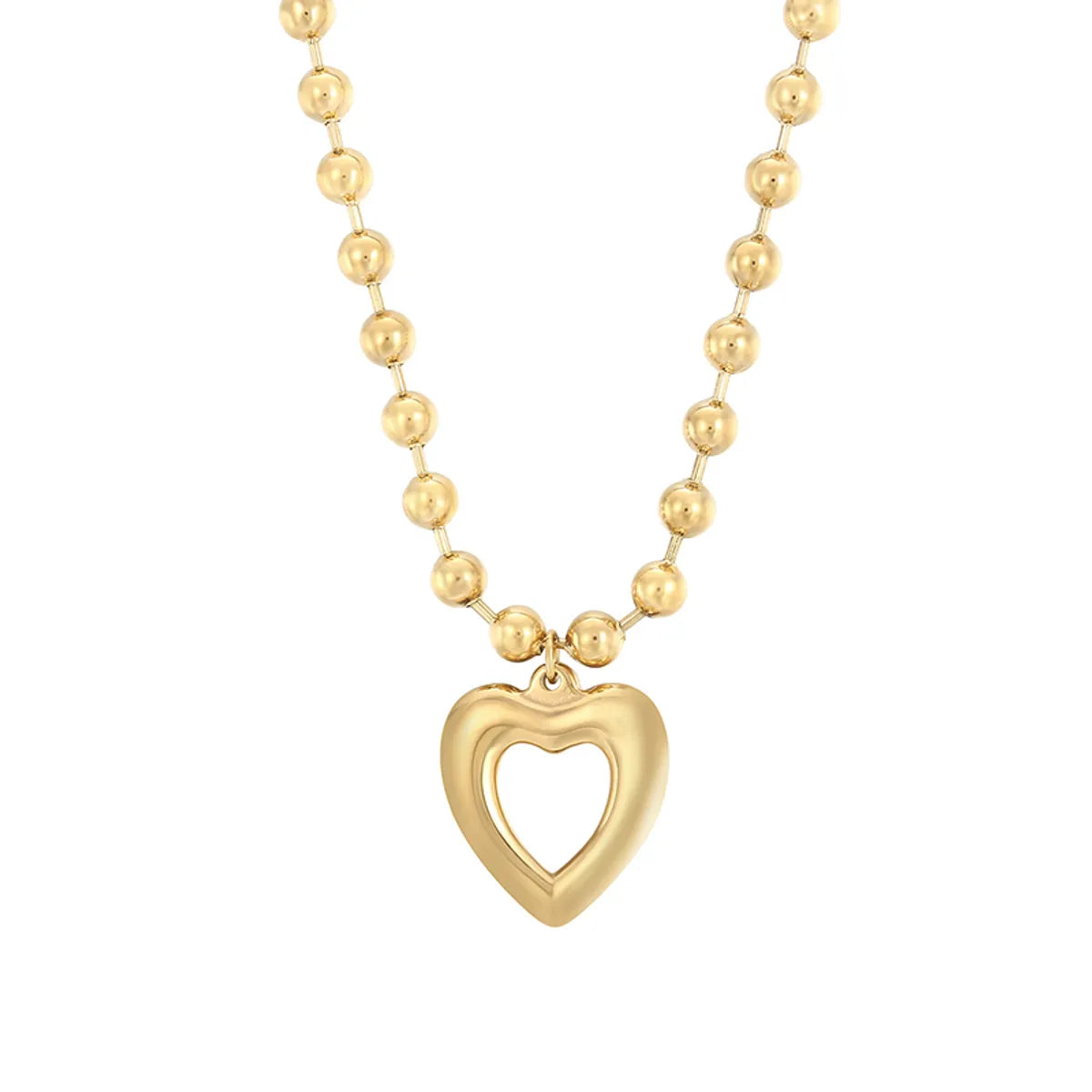 Wholesale Jewelry Streetwear Heart Shape Stainless Steel 18K Gold Plated Plating Bracelets Necklace