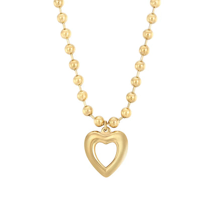 Wholesale Jewelry Streetwear Heart Shape Stainless Steel 18K Gold Plated Plating Bracelets Necklace