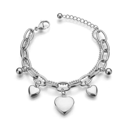 Streetwear Heart Shape Stainless Steel Plating Bracelets