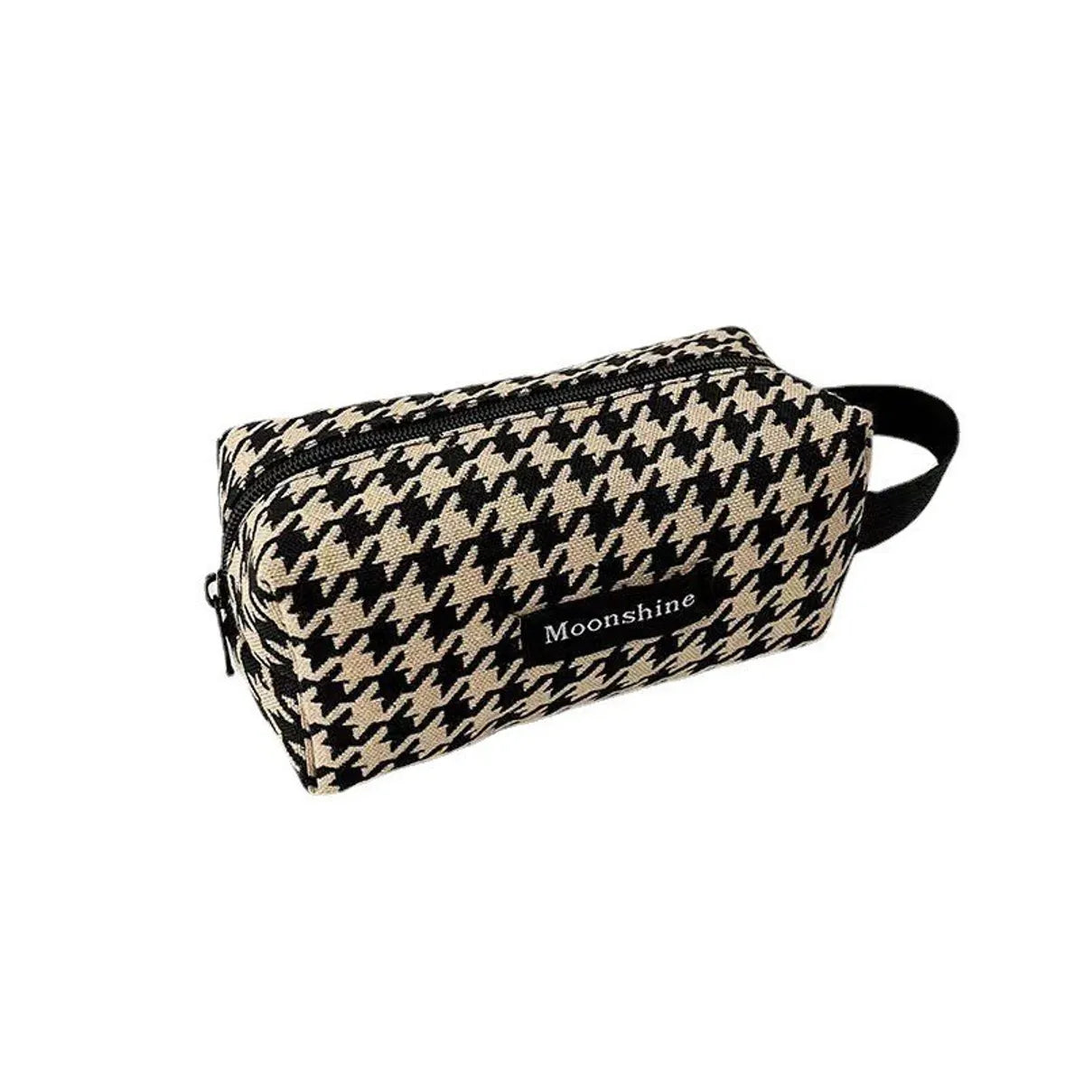 Streetwear Houndstooth Zebra Leopard Canvas Square Makeup Bags