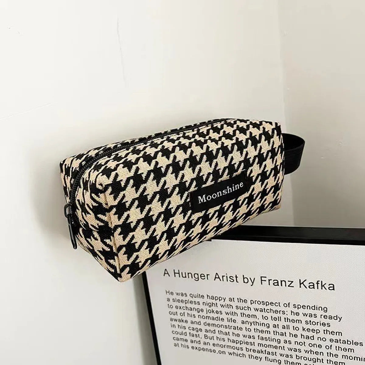 Streetwear Houndstooth Zebra Leopard Canvas Square Makeup Bags