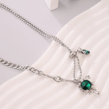 Streetwear Korean Style Heart Shape Stainless Steel Necklace