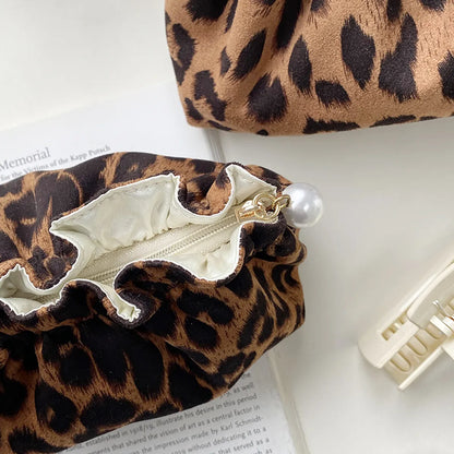 Streetwear Leopard Polyester Square Makeup Bags