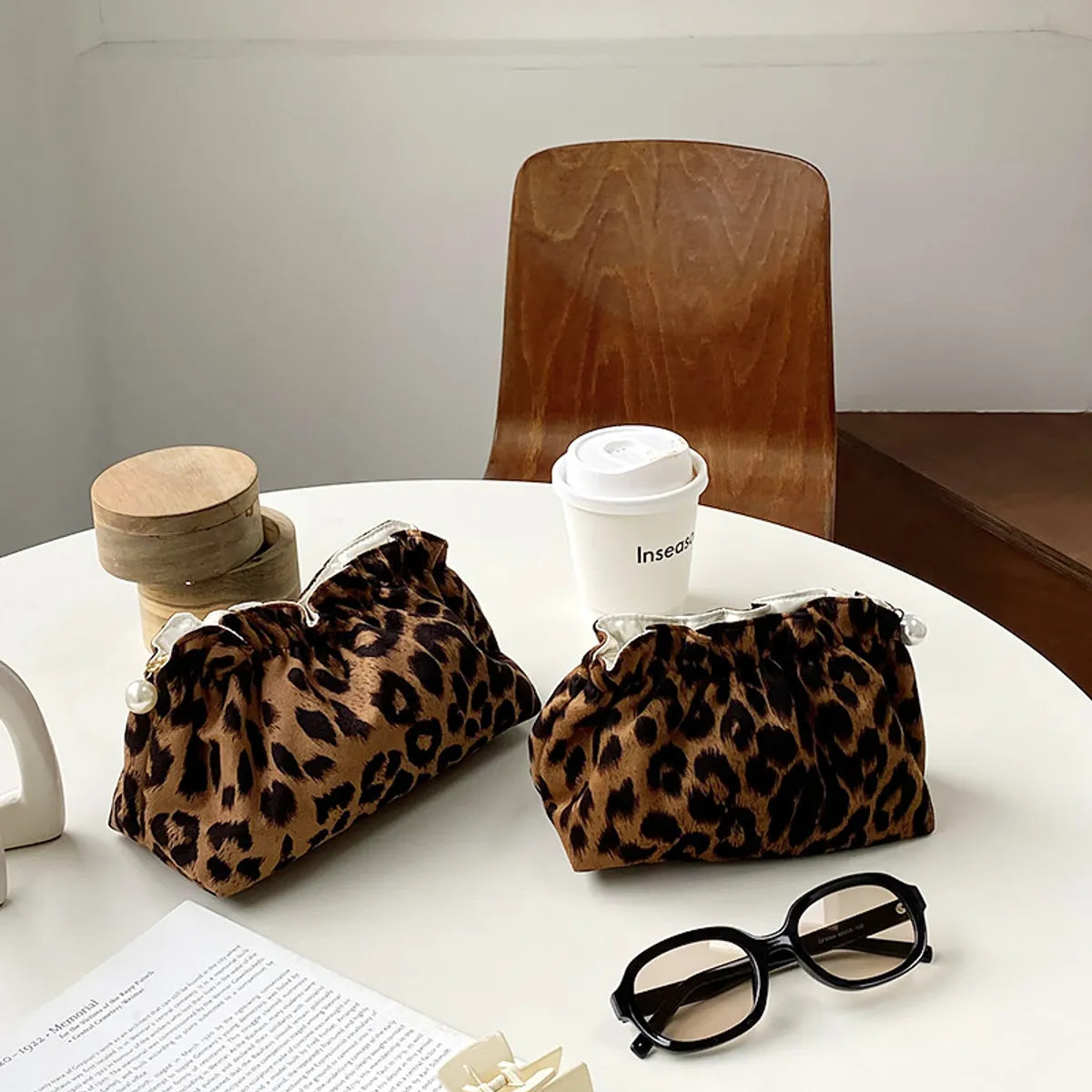 Streetwear Leopard Polyester Square Makeup Bags