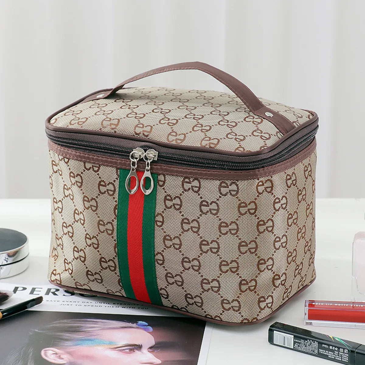 Streetwear Letter Polyester Square Makeup Bags