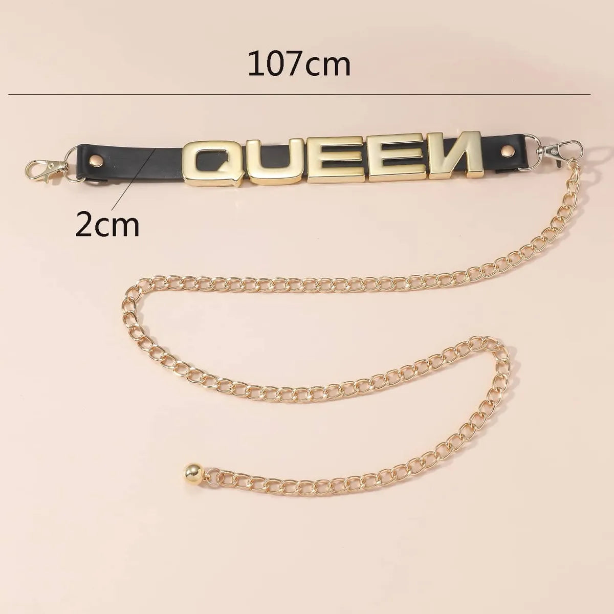 Streetwear Letter Pu Leather Alloy Women'S Chain Belts