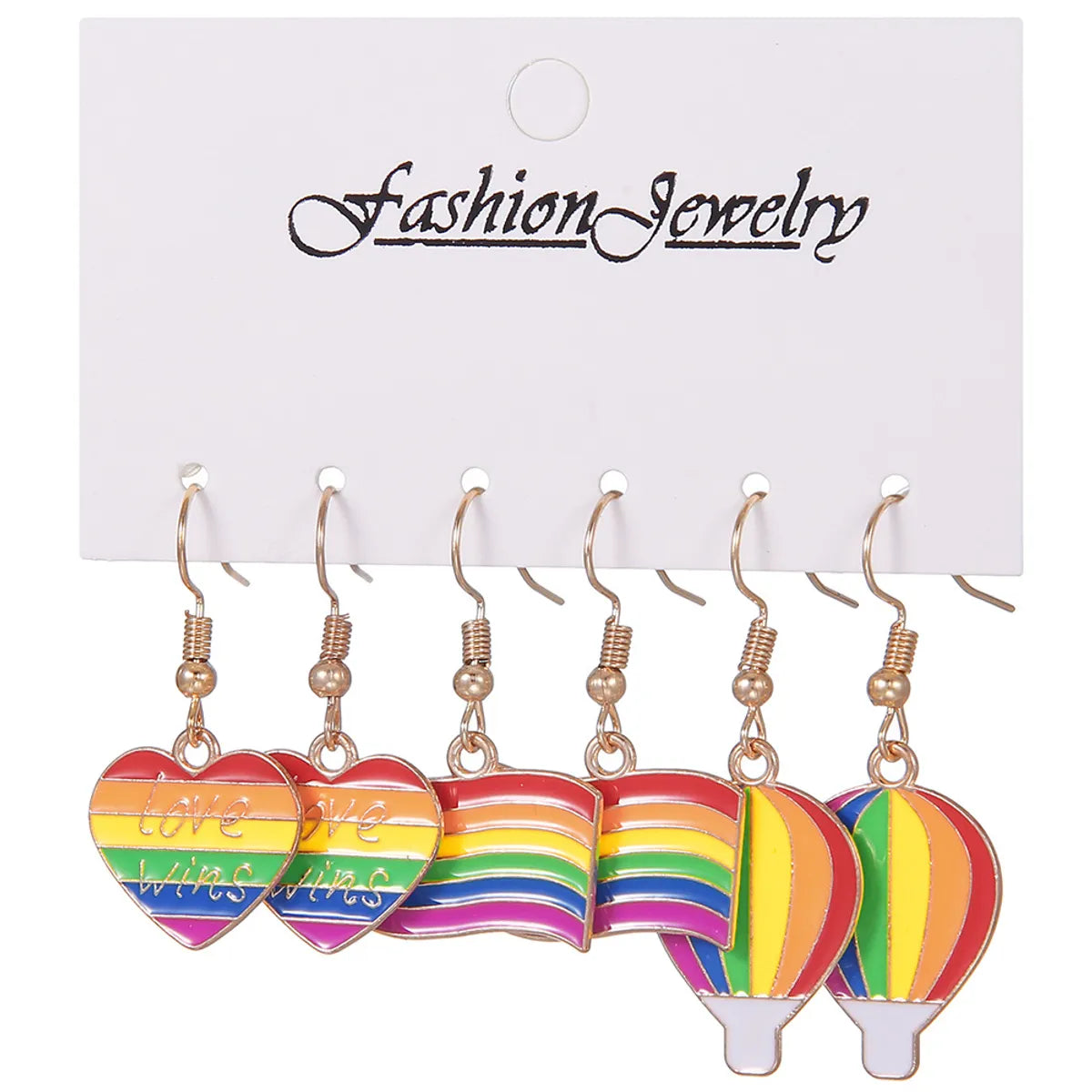 Streetwear Letter Rainbow Alloy Enamel Plating Women's Ear Hook