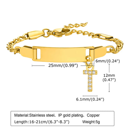 Streetwear Letter Stainless Steel Gold Plated Zircon Bangle In Bulk