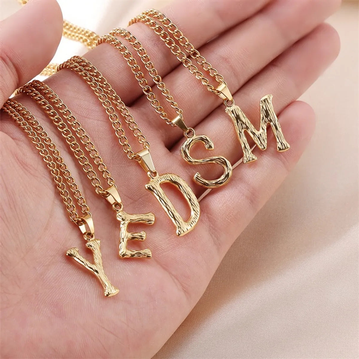 Streetwear Letter Stainless Steel Titanium Steel Plating Charms Necklace