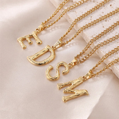 Streetwear Letter Stainless Steel Titanium Steel Plating Charms Necklace