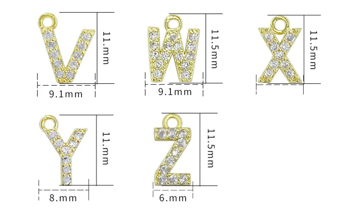 Streetwear Letter Titanium Steel Copper Zircon Pendant Necklace In Bulk